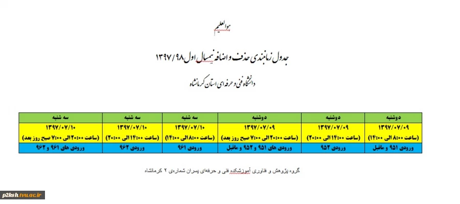 بازه  زمانی حذف و اضافه 2