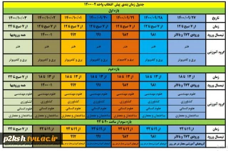 اطلاعیه  پیش انتخاب واحد